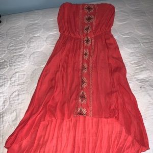 Pink strapless dress